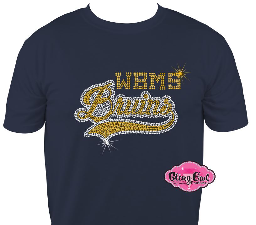 western-branch bruins swoosh spirit_wear rhinestones sparkle bling