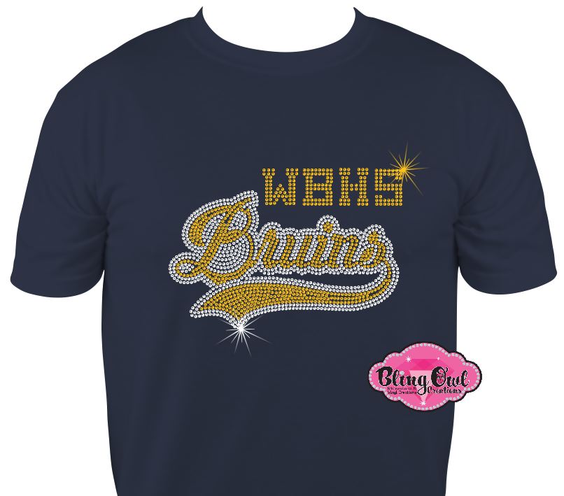 western-branch bruins swoosh spirit_wear rhinestones sparkle bling