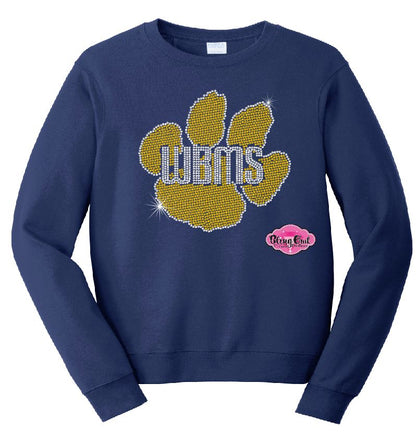 WBMS Paw Outline Crewneck Adult Unisex