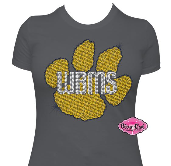 WBMS Paw Outline Womens Fitted Short Sleeve