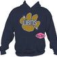 western_branch paw outline face school logo spirit_wear rhinestones sparkle bling