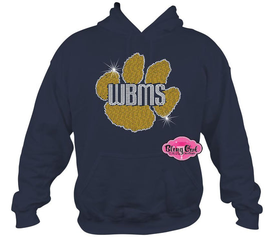 WBMS Paw Outline Sweatshirt Hoodie Adult Unisex