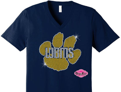 WBMS Paw Outline Vneck Adult Unisex