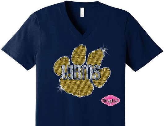 WBMS Paw Outline Vneck Adult Unisex
