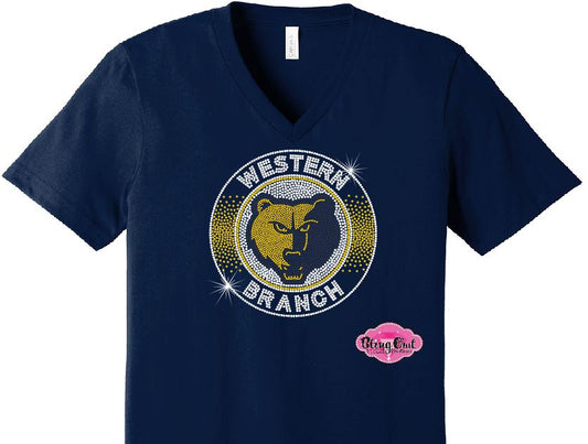 WB Bruins Circle Vneck Adult Unisex