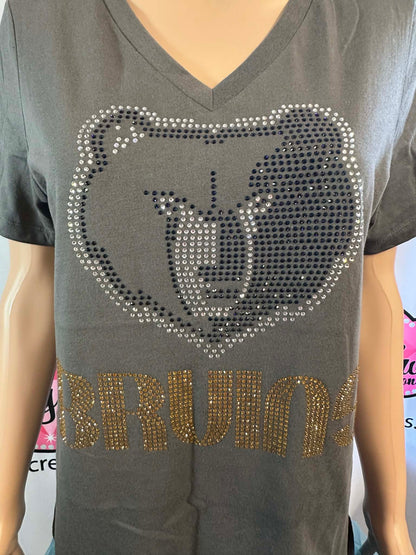 Bruins Face Short Sleeve Vneck Womens Fitted (Sample)