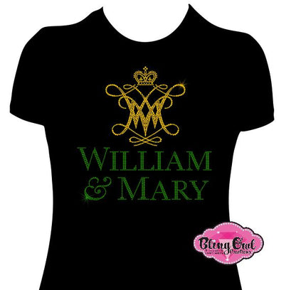 WM William & Mary Logo Crest Scoop Neck Womens Fitted
