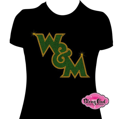 WM Initials Slant 10in Scoop Neck Womens Fitted