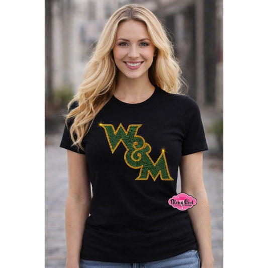 WM Initials Slant 10in Scoop Neck Womens Fitted