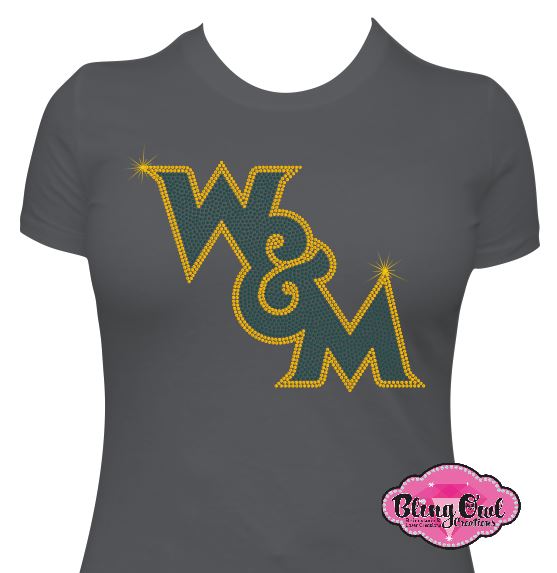 WM Initials Slant 10in Scoop Neck Womens Fitted