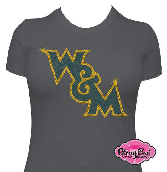 WM Initials Slant 10in Scoop Neck Womens Fitted