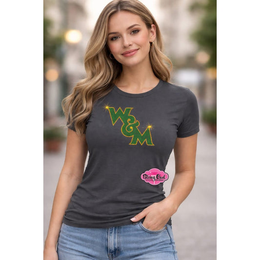 WM Initials Slant 7in Scoop Neck Womens Fitted