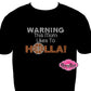 warning this mom likes to holla Basketball design shirt school spirit wear for sports mom rhinestones sparkle shirt