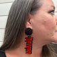 warriors acrylic earrings pom pom toppers mascot school spirit wear