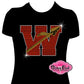 warriors w_spirit_wear team school spirit wear shirt rhinestones sparkle bling