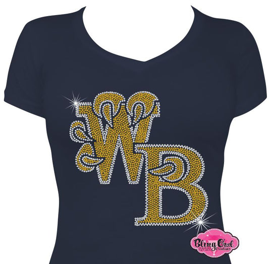 western_branch bruins claw school logo pirit_wear rhinestones sparkle bling