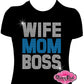 wife mom boss rhinestone tee boss babe small business owner  rhinestone tee sparkle bling