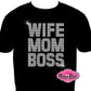 wife mom boss rhinestone tee boss babe small business owner  rhinestone tee sparkle bling