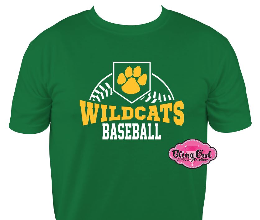 great_bridge baseball wildcats school_spirit_wear vinyl sparkle bling