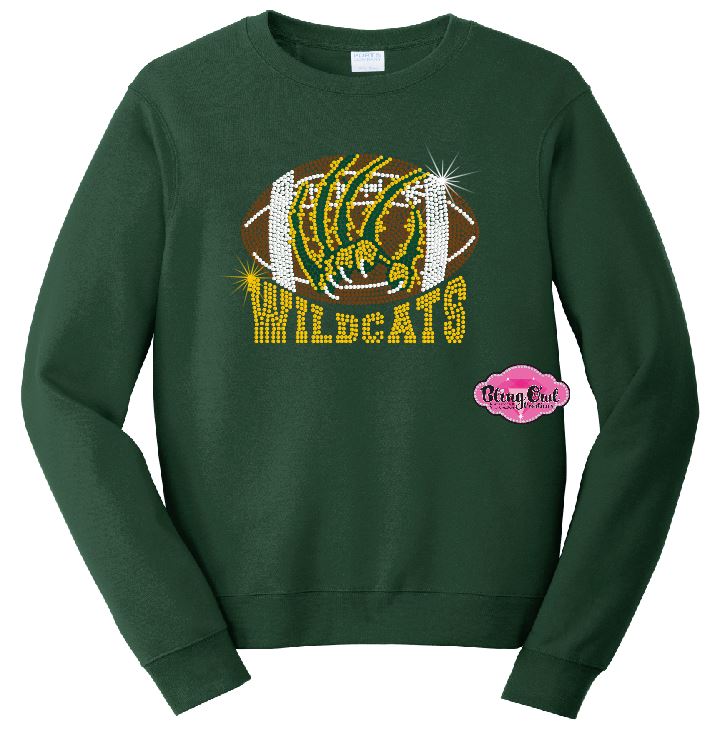 GB Wildcat Football Scratch Crewneck Adult Unisex