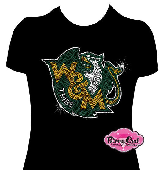 WM William & Mary Griffin Mascot Scoop Neck Womens Fitted