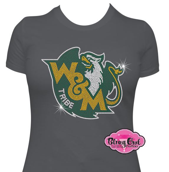WM William & Mary Griffin Mascot Scoop Neck Womens Fitted