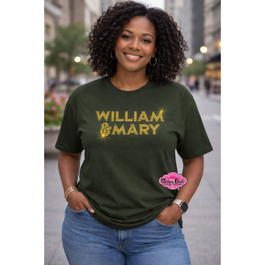 WM William & Mary Block Scoop Neck Unisex Tee