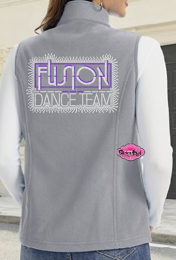 Fusion Dance Team Scatter Adult Light Gray Fleece Vest