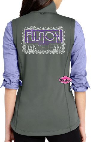 Fusion Dance Team Scatter Adult Graphite Gray Polyester Fleece Vest