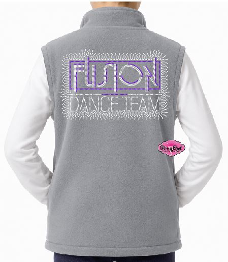 Fusion Dance Team Scatter Youth Gray Fleece Vest