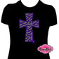 zebra cross faith fitted shirt christian clothing tshirt faith based rhinestones sparkle bling
