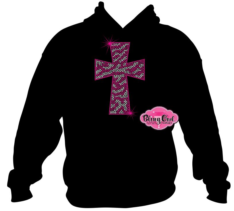 zebra cross faith fitted shirt christian clothing sweatshirt faith based rhinestones sparkle bling