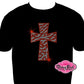 zebra cross faith fitted shirt christian clothing tshirt faith based rhinestones sparkle bling