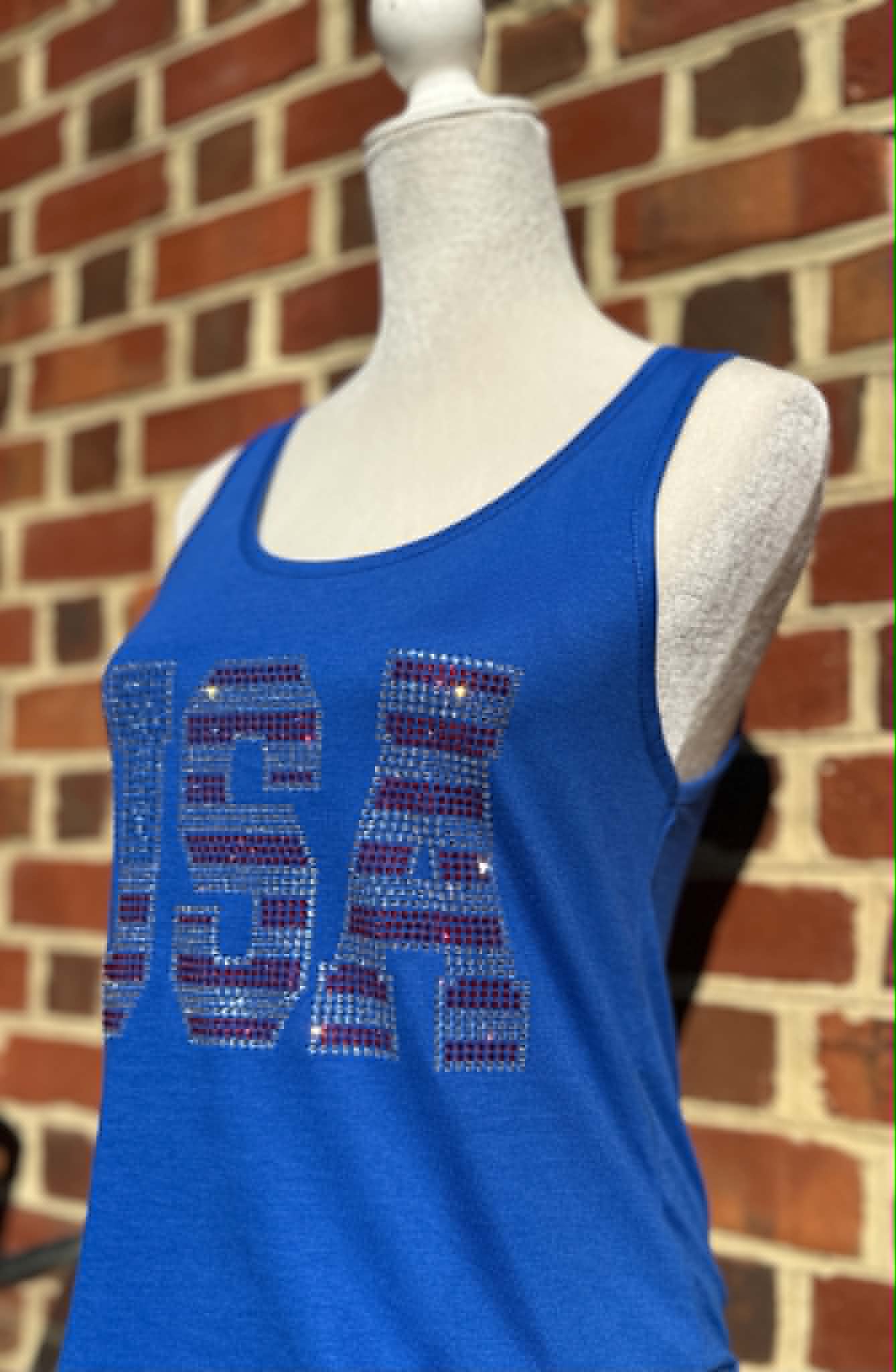 USA Stripe Blue Tank Top