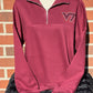 VT Quarter Zip Maroon Pullover