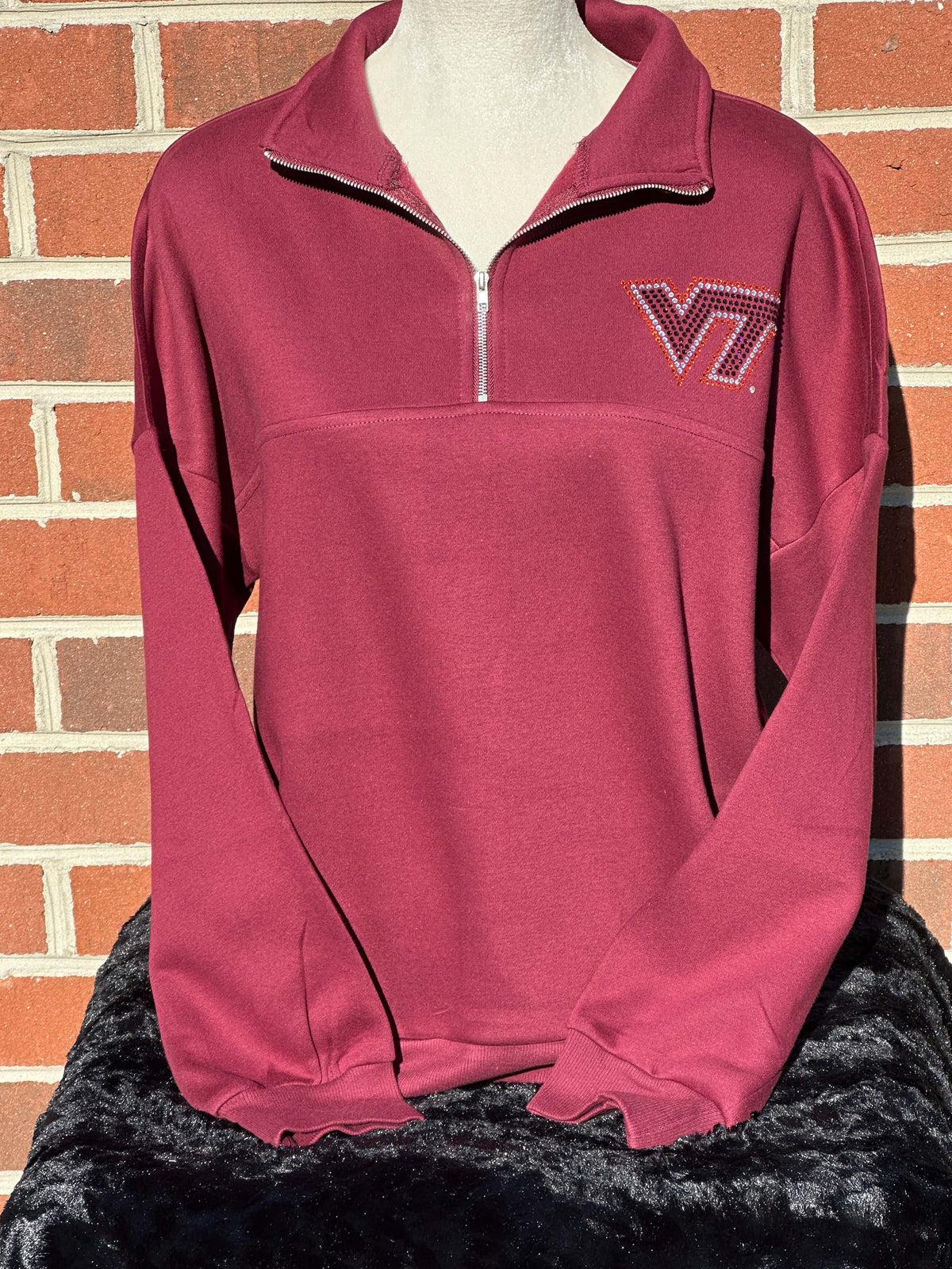 VT Quarter Zip Maroon Pullover