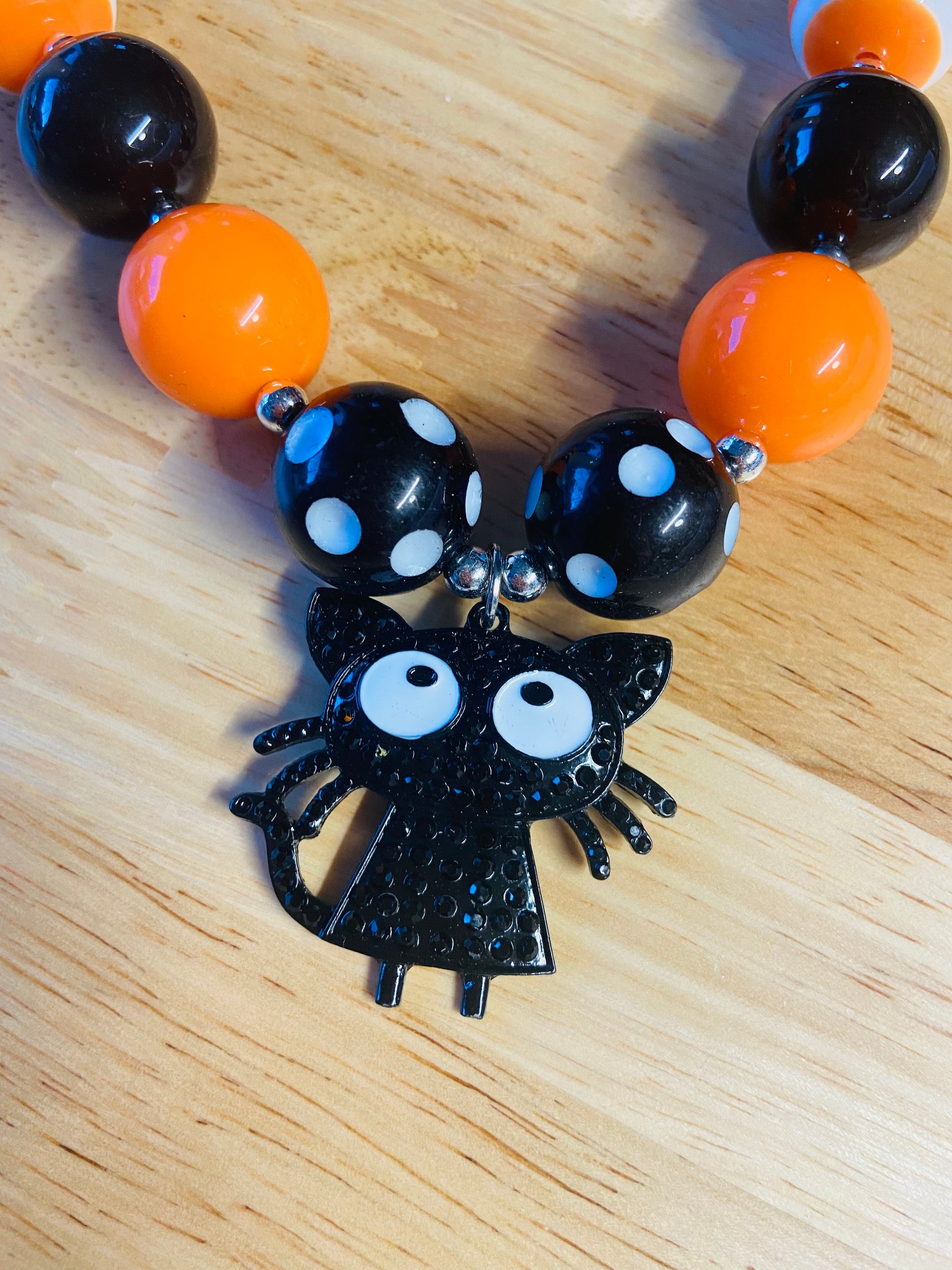 halloween cat bubble necklace - young girl accessories