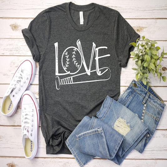 love_baseball_bat shirt game_day_outfit comfortable_tees timelss and trendy casual and chic t-shirts