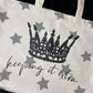 keeping_it_extra casual shoulder bag with crown and stars design