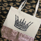 casual shoulder bag with crown design