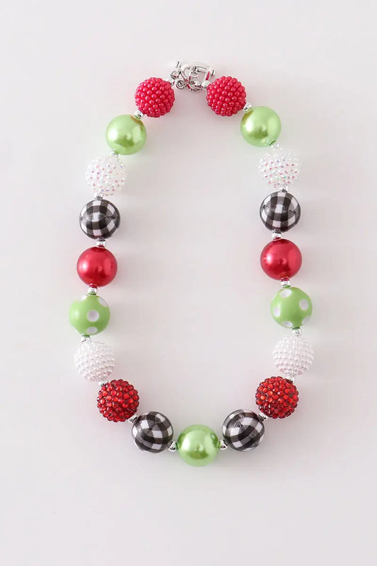 christmas colors bubble necklace - young girl accessories