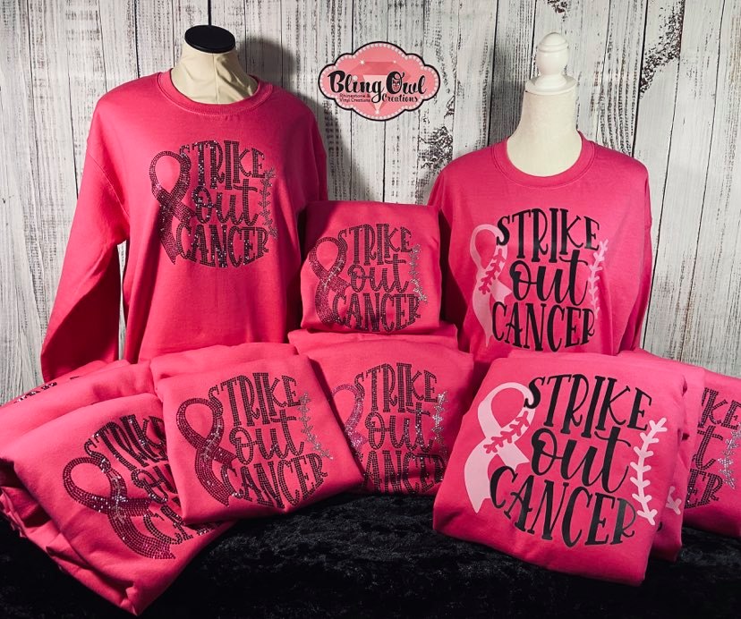 strike_out_cancer apparel rhinestones sparkle bling