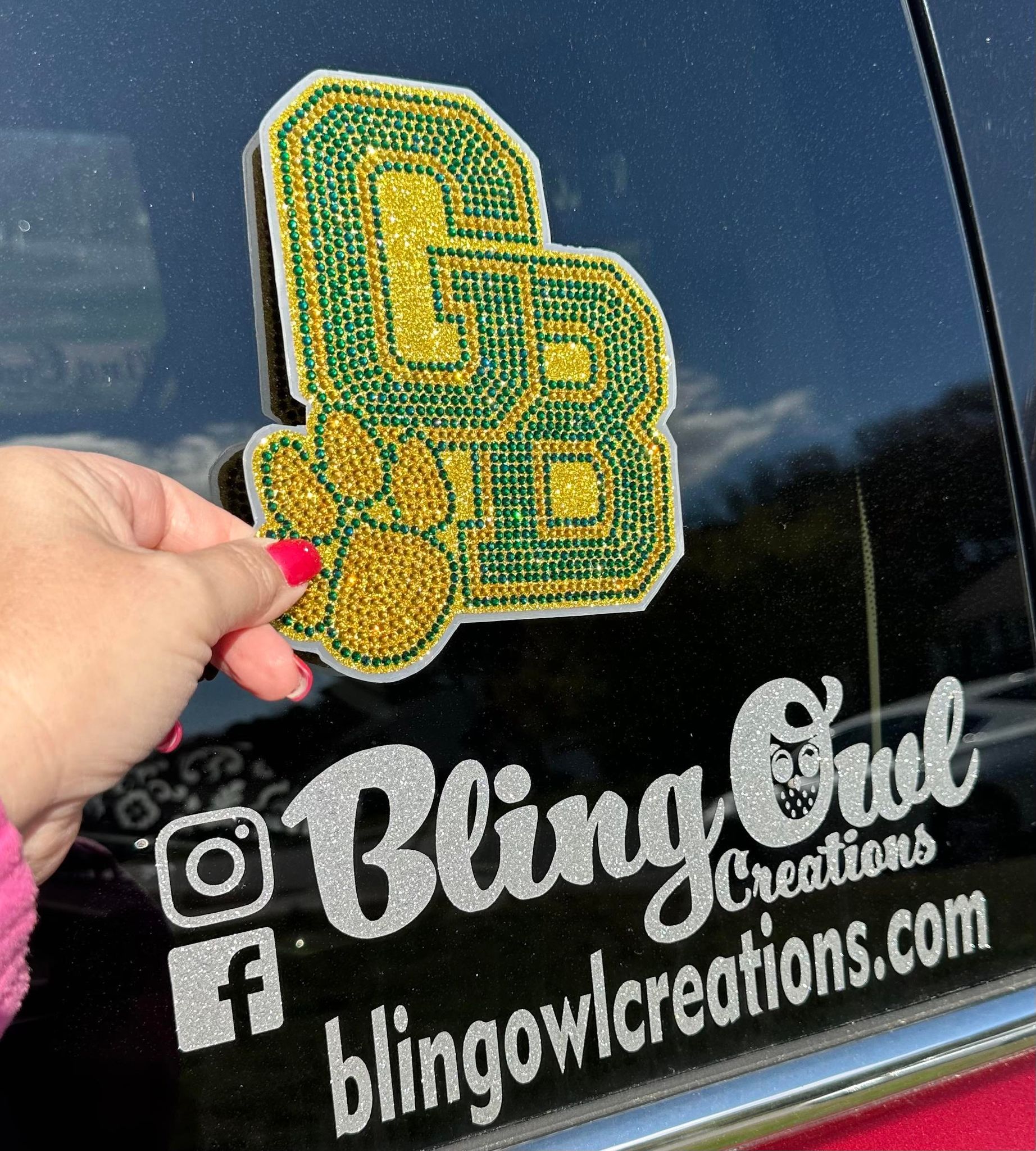 Custom Rhinestone Decal GB Paw decal add_sparkle bling_your car sparkle anywhere _ perfect gift ideas Team decals