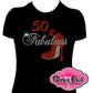 50_fabulous_stilleto birthday shirt celebrant tshirt rhinestones sparkle bling