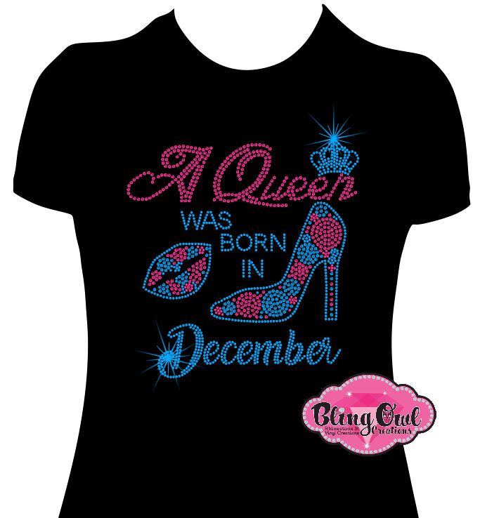 queen_was_born_december birthday_month crown_lips_stilleto design rhinestones sparkle bling