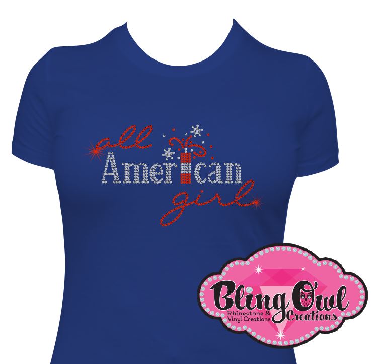 all_american_girl design glam_patriotic_shirt rhinestones sparkle bling