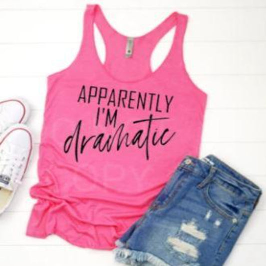 Dramatic Specialty Tee Sleeveless top Racerback summer wear pink_top_for_summer funny tees trendy tops