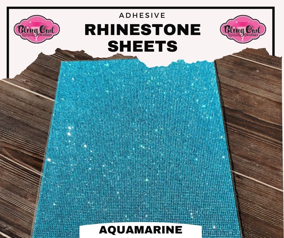 aquamarine colored rhinestones adhesive sheets sparkle bling diy aesthetic decor