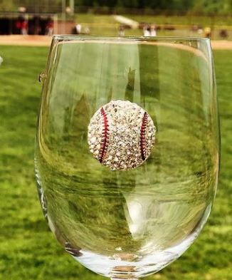 Baseball Stemless Wine Glass