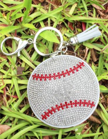 baseball_bling key chain accessories baseball lifestyle everything baseball rhinestones sparkle bling